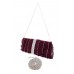 Evening Bag - Pleated Glittery w/ Trimmed Ruffles - Purple -BG-92233PU